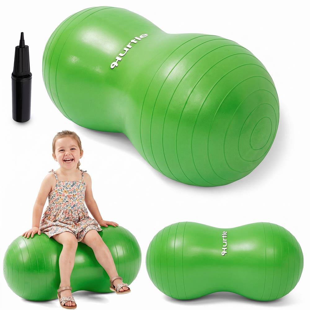 Hurtle Anti-Burst Peanut Exercise Ball With Hand Pump And Plugs