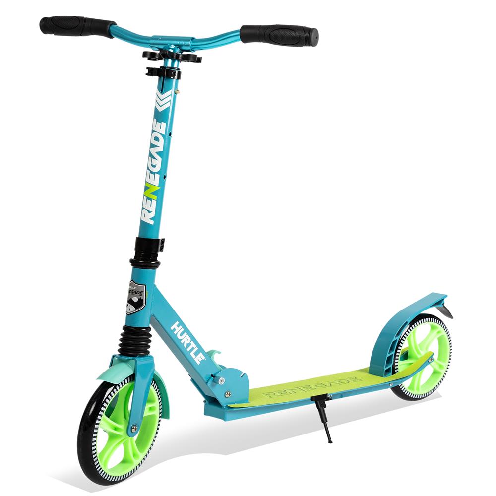 Foldable Kick Scooter for Teens & Adults, Smooth Alloy Deck, Teal
