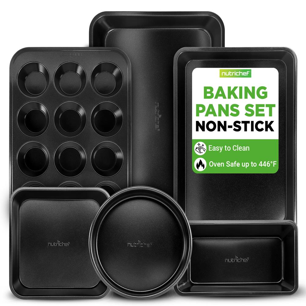 carbon steel baking pans on sale NutriChef Non-Stick Black Baking Pans