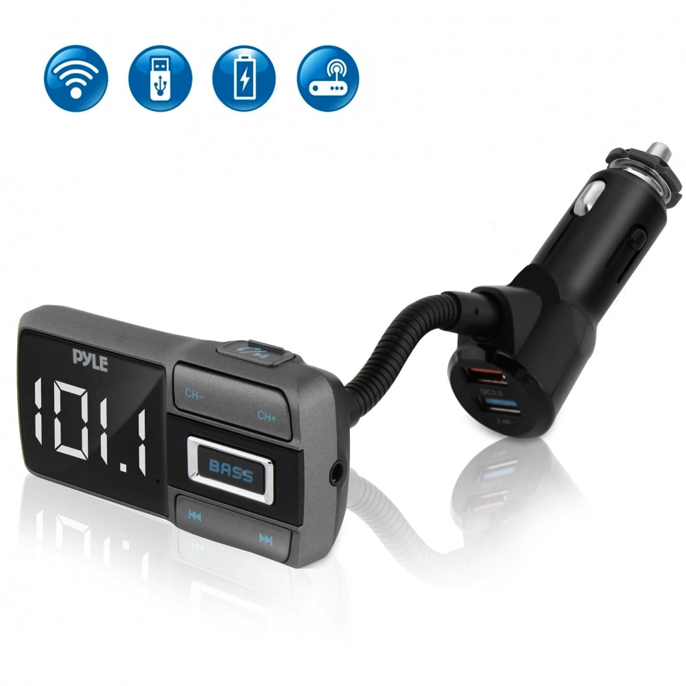 cigarette lighter plug bluetooth Monster FM Transmitter for Car with 20W QC3.0 USB A & USB C PD Charger, Bass Boost Button, Flash Drive Port, Google Voice & Siri Compatible, Hands-Free Calls quality and durable plastic material ensures that this FM transmitter can withstand the daily demands of the car SMA Bluetooth 5.4 Car Adapter