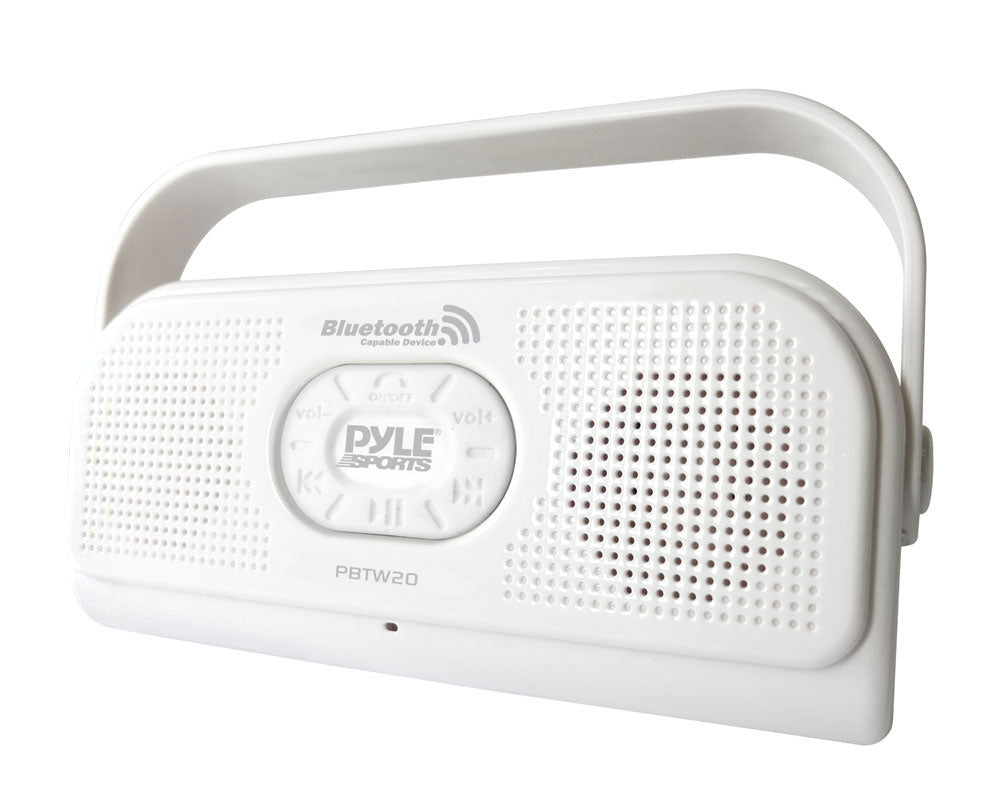 Waterproof Bluetooth Speaker, Hands-Free Calls, IPX7, White