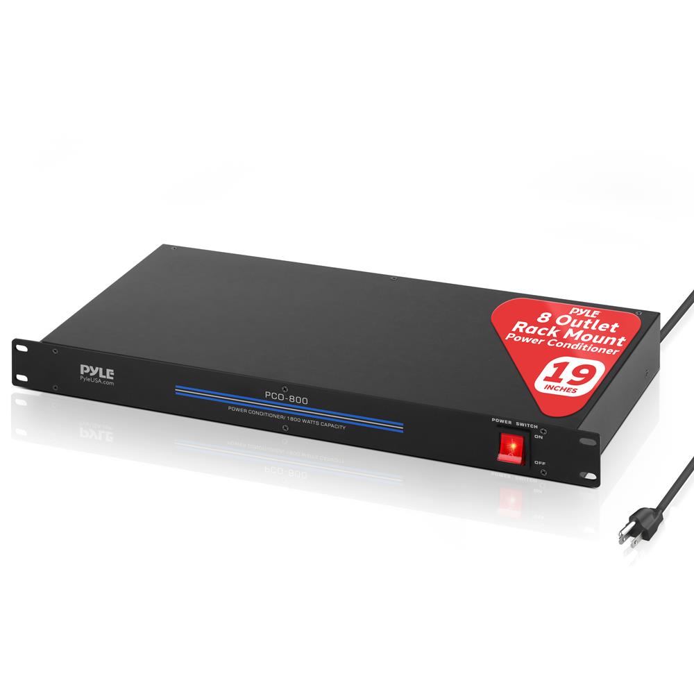 8-Outlet Rack Mount Power Conditioner, Surge Protection, 1800W