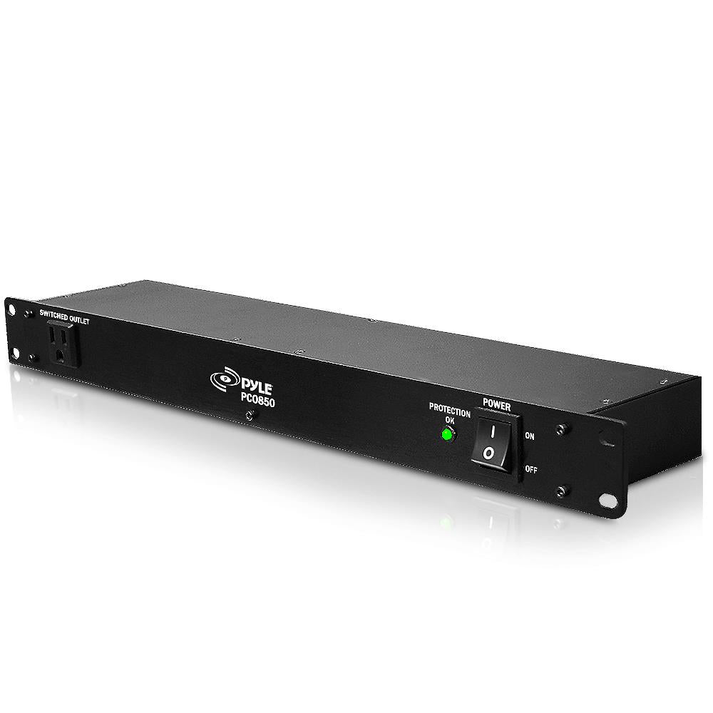 Pyle 150J Surge Protector Power Strip - 9 Outlet - 15 Amp - 1U Rack Mount With AC