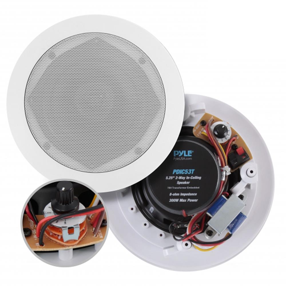 Herdio 5.25 Inch Passive Ceiling Speakers Pair, 160W 2-Way in Wall Speaker, Square Flush Mount Speakers for Home Theater, Living Room, Office Herdio 5.25 Inch Passive Ceiling Speakers Pair, 160W 2-Way in Wall Speaker, Square Flush Mount Speakers for Home Theater, Living Room, Office
