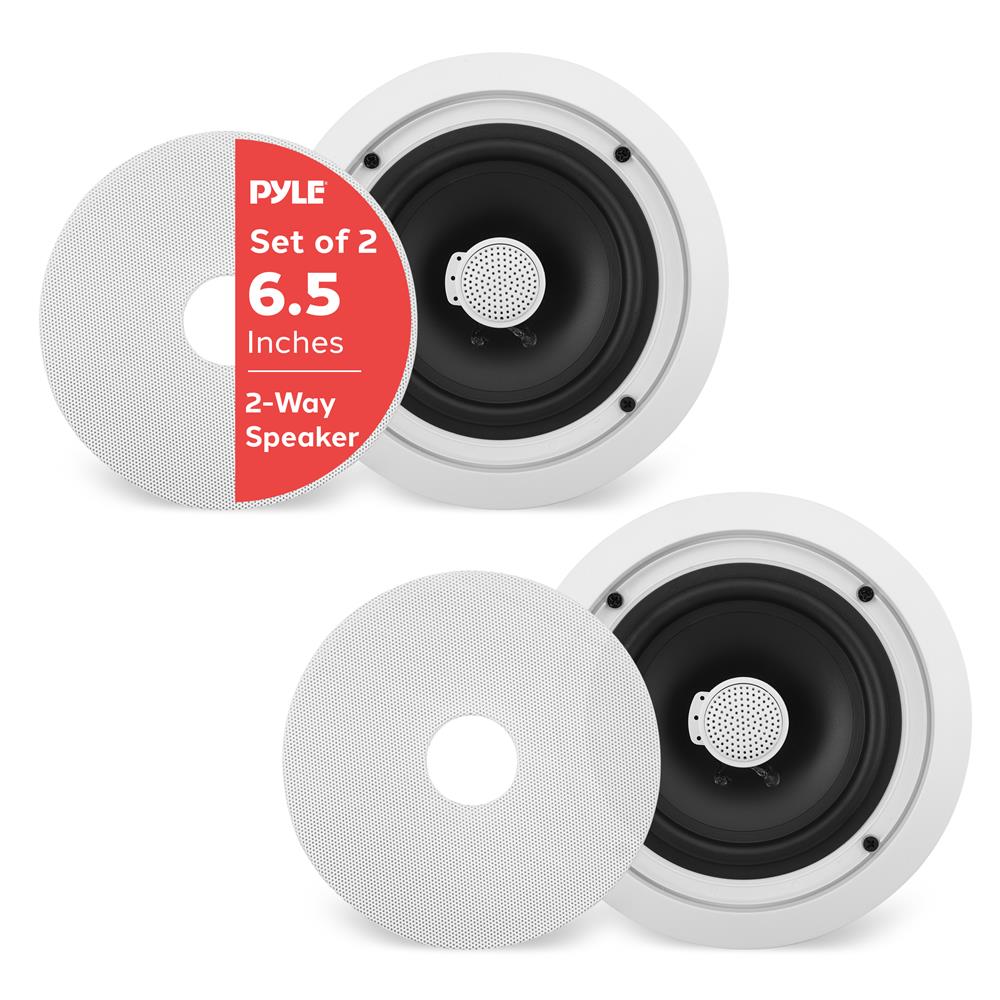 In-Wall/Ceiling Speakers Pair, 250W, Titanium Tweeter, Flush