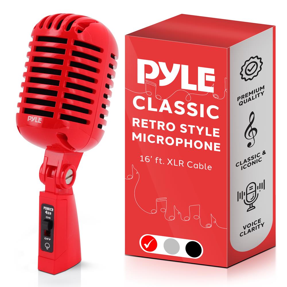 Retro Dynamic Vocal Microphone - Voice Clarity - Built-in Pop