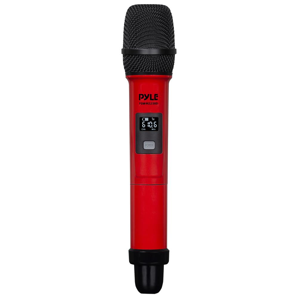 Wireless Mic System 4-Channel UHF Low Distortion Red – Pyle USA