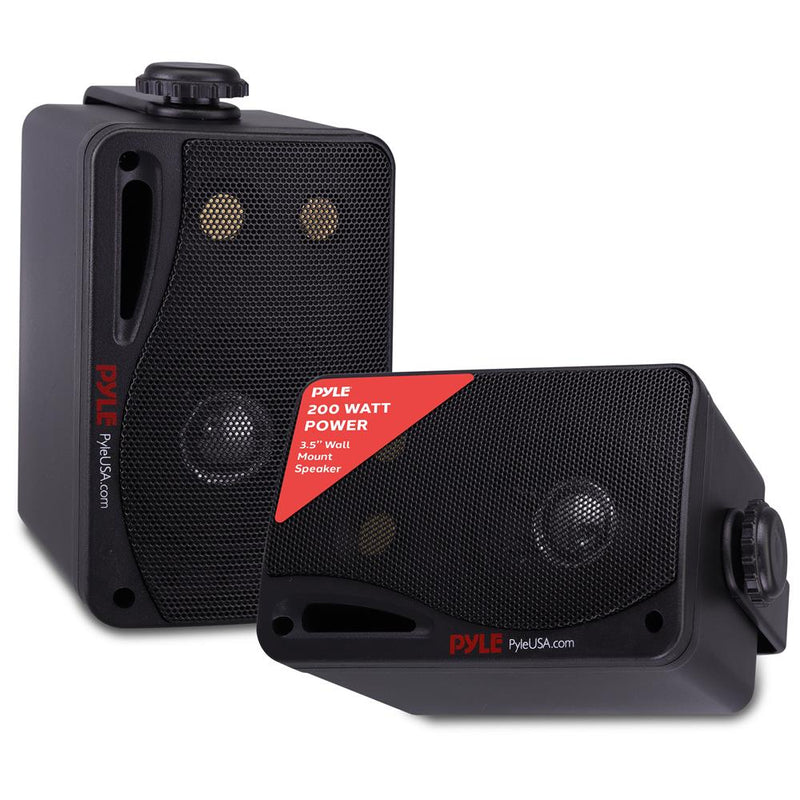 Pyle 3.5インチ3-Way防水型ボックススピーカー(ブラック/ペア Pyle 3.5インチ3-Way防水型ボックススピーカー(ブラック/ペア