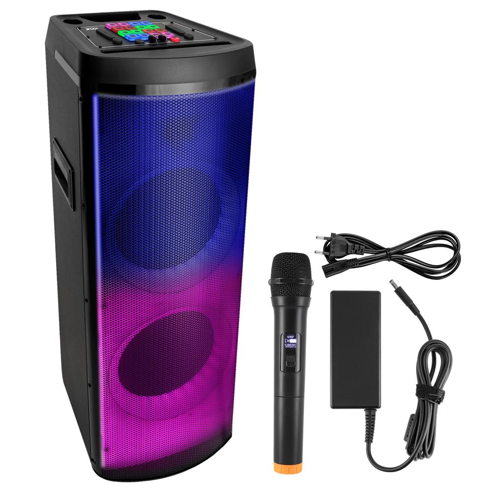 Bluetooth PA Speaker 600W Rechargeable Dual 12