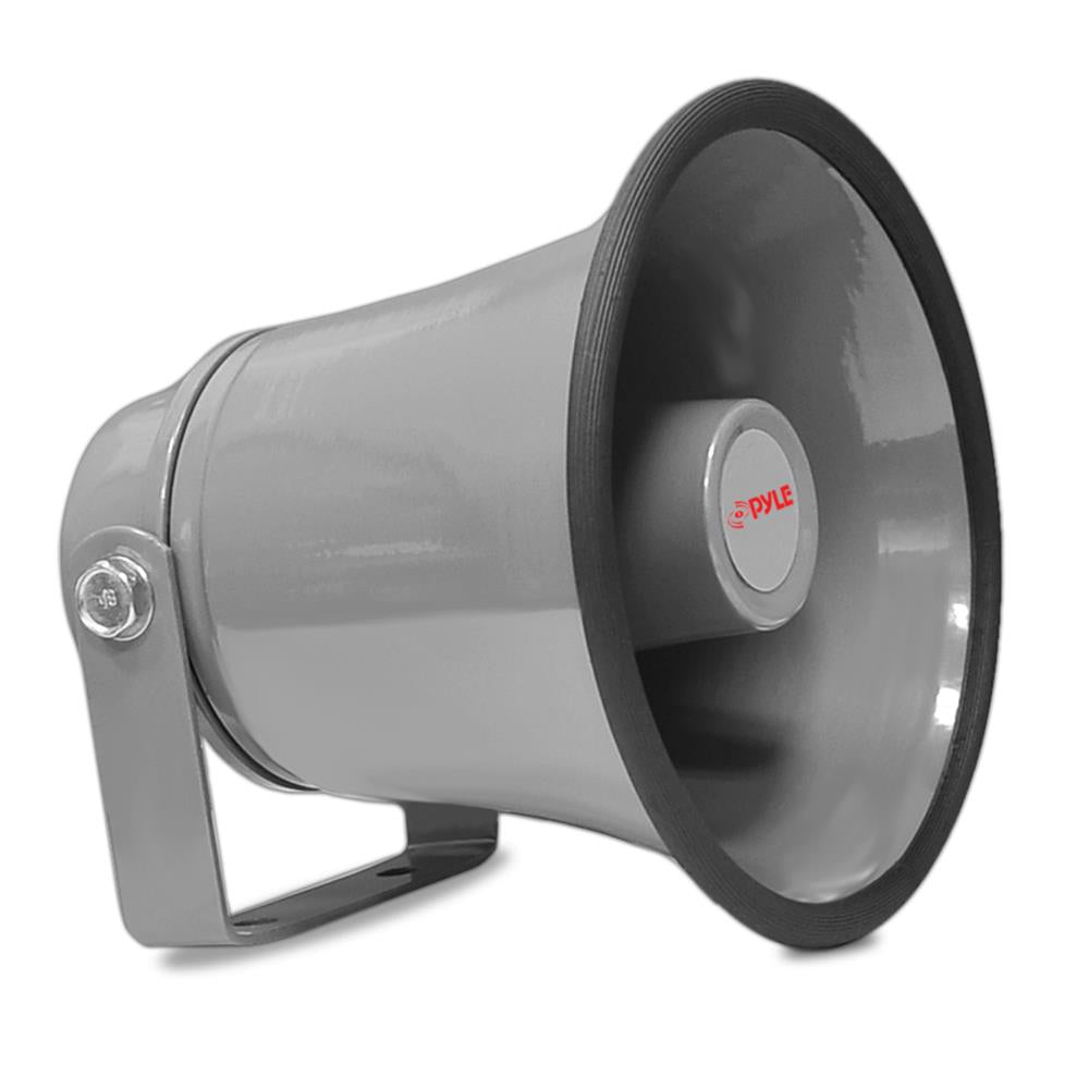 Portable PA Horn Speaker, Clear Sound, Aluminum Housing, Grey