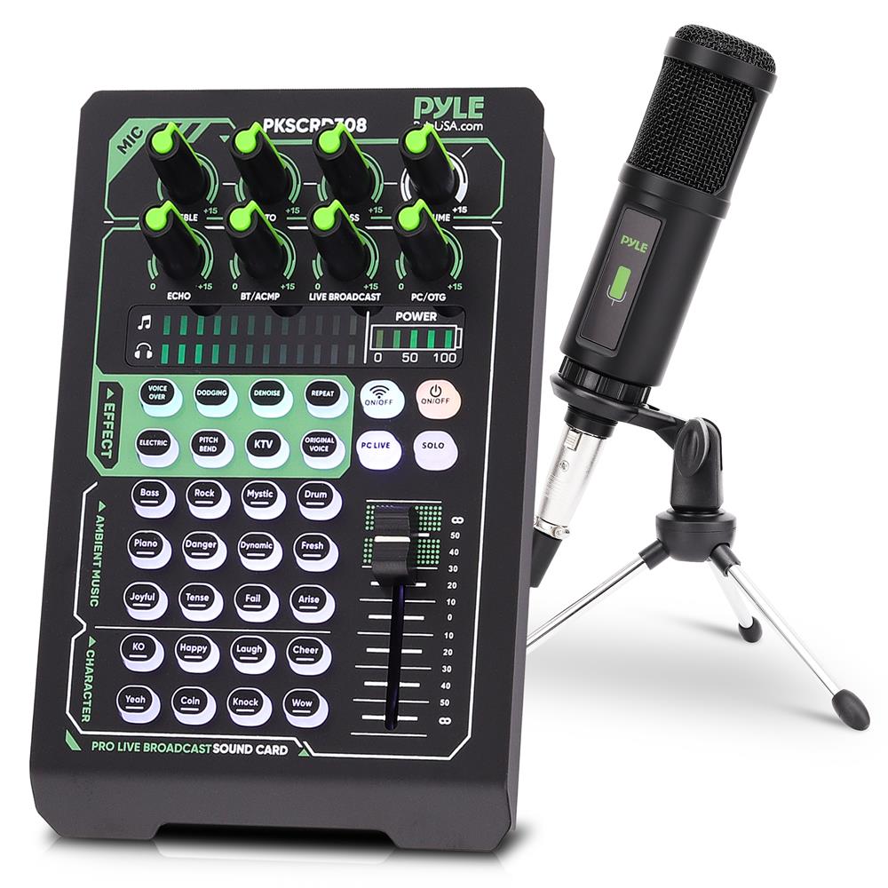 Portable Sound Card & Mic Set - Pro Audio, Noise Reduction, Metal