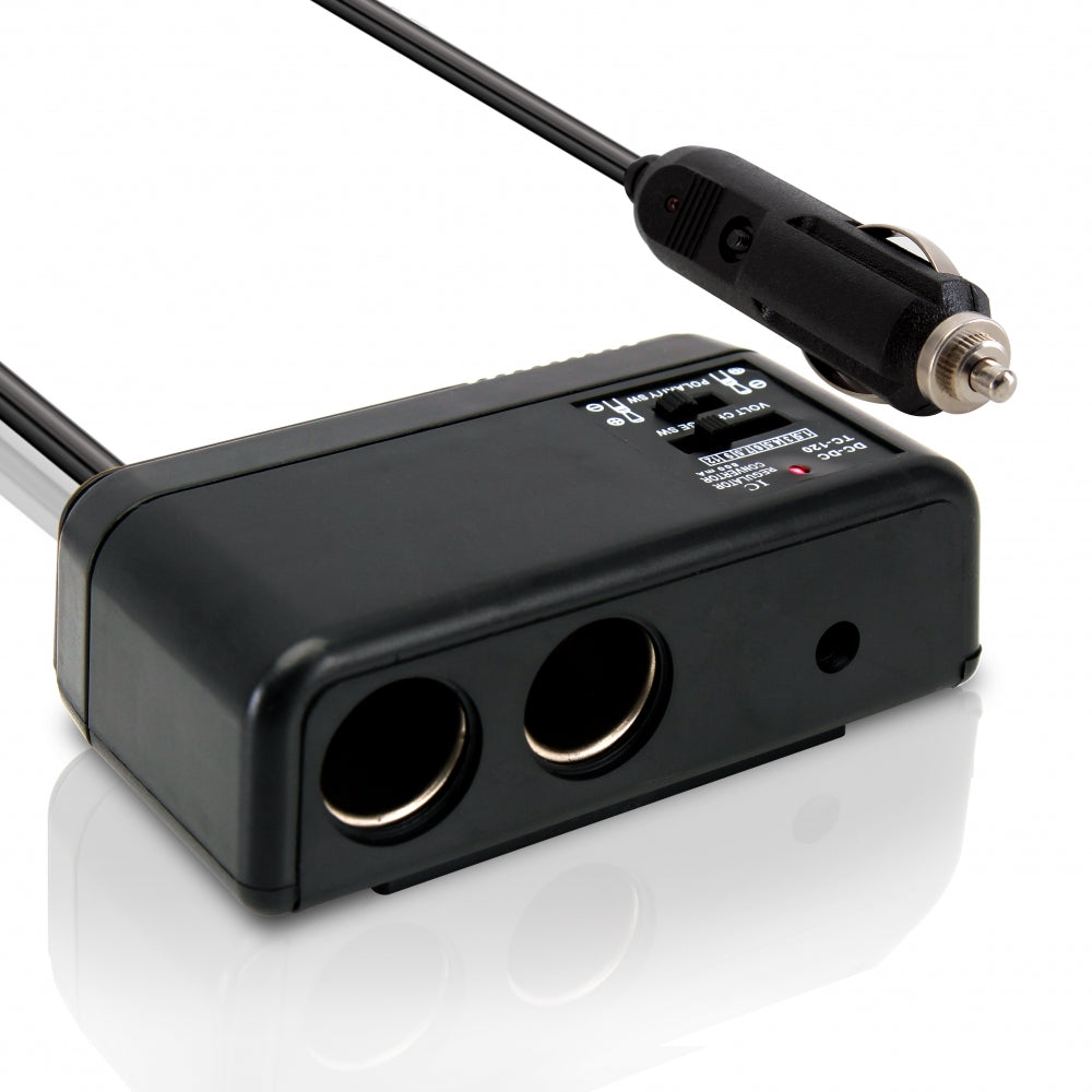 Pyle PL12V2AC Plug In Car 1-To-2 Cigarette Lighter Multiplier