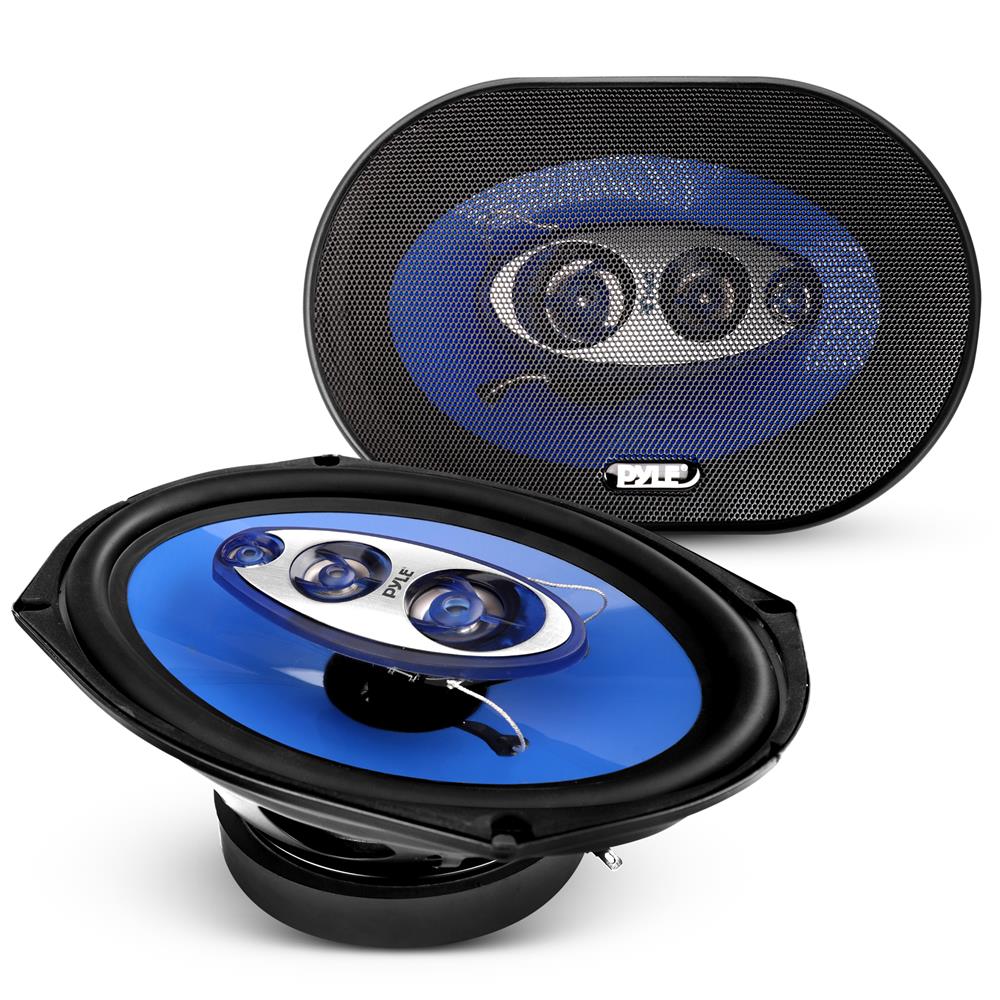 Car Speakers 500W 4-Way Butyl Rubber Surround Blue Pair – Pyle USA