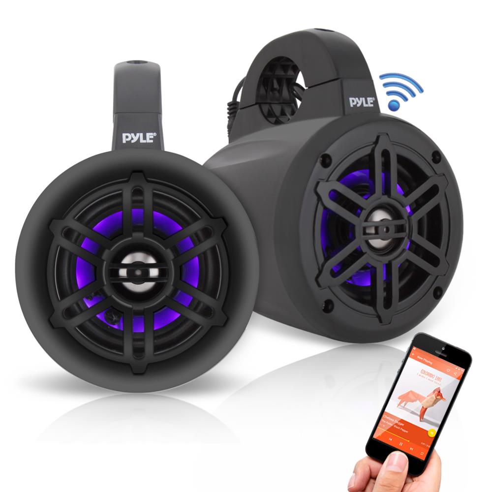 thumbnail image 2 of Lanzar AQAWBS8BK 8" Waterproof Marine Wakeboard Speakers - Bluetooth 1200W RMS 2 of 4