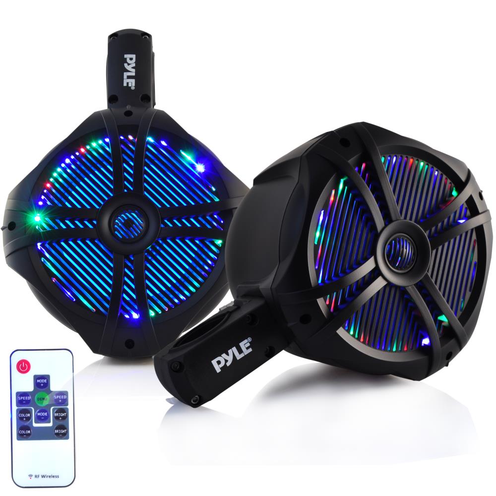 Waterproof Marine Speakers 200W LED Lights Dual Subwoofer