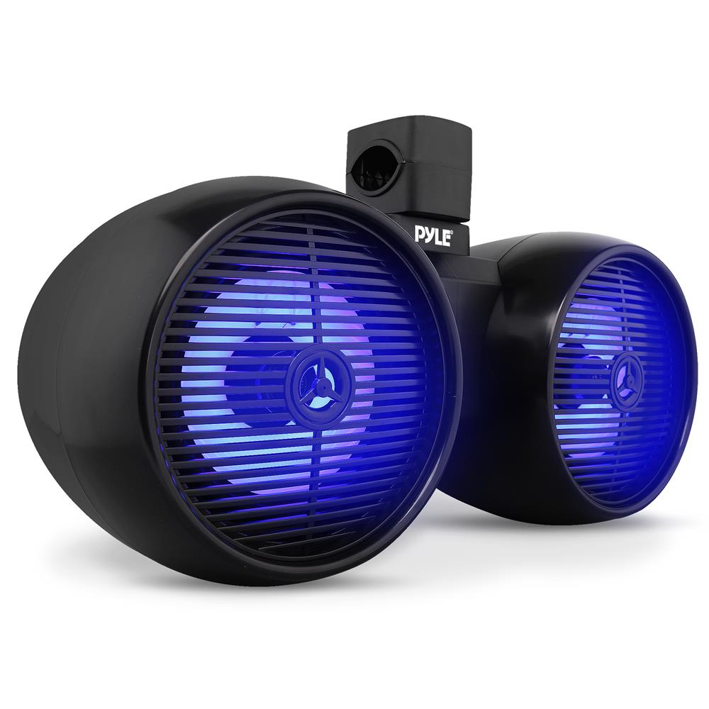 Marine Speakers 300W Waterproof LED Lights Heavy Duty ABS