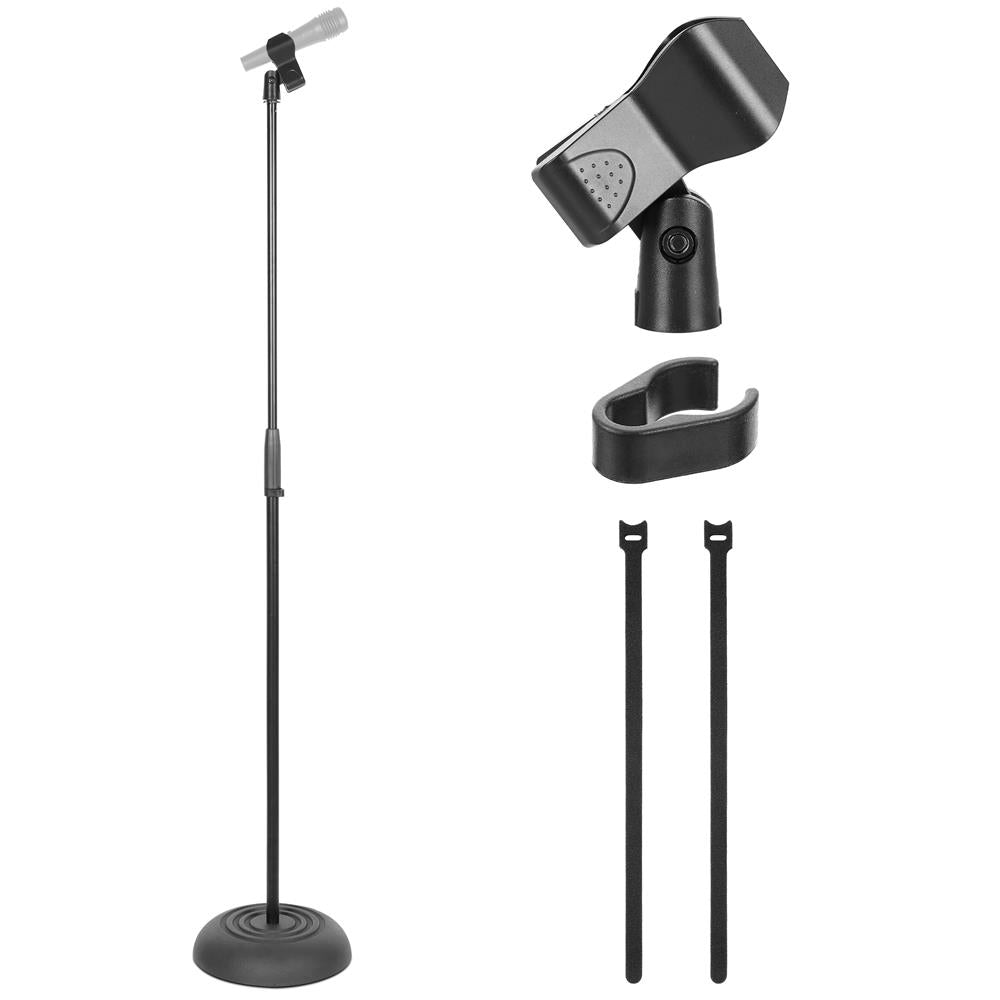 Adjustable Mic Stand, Secure Hold, Die-Cast Base, 36.2