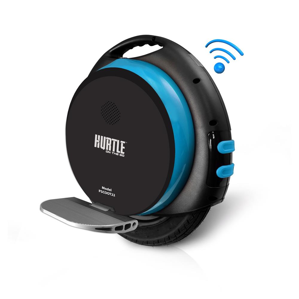 Electric Unicycle: Self-Balancing, Bluetooth, 18-Mile Range, Blue