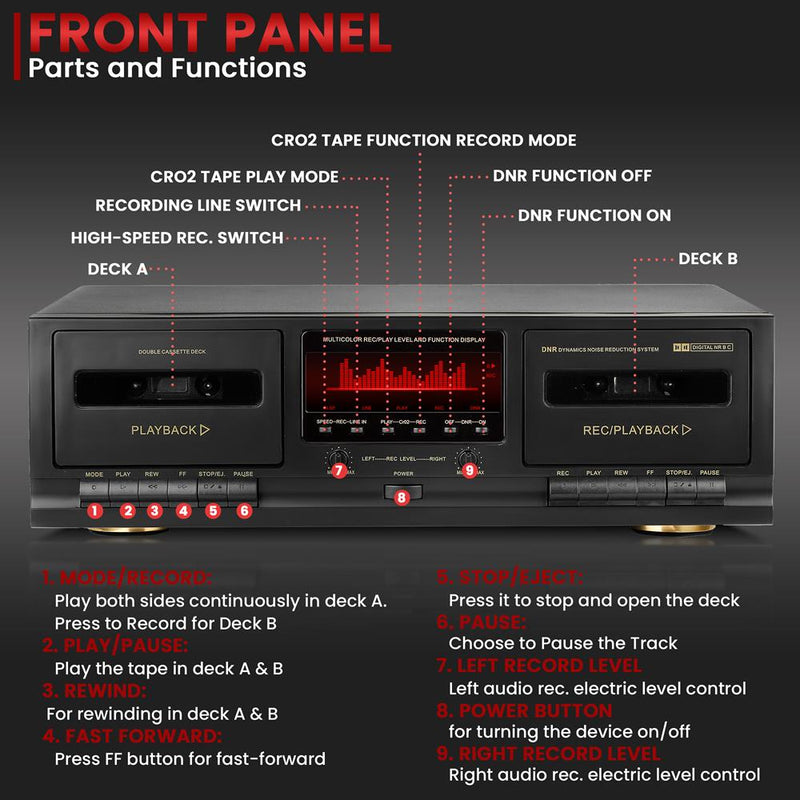 Dual Cassette Deck Stereo