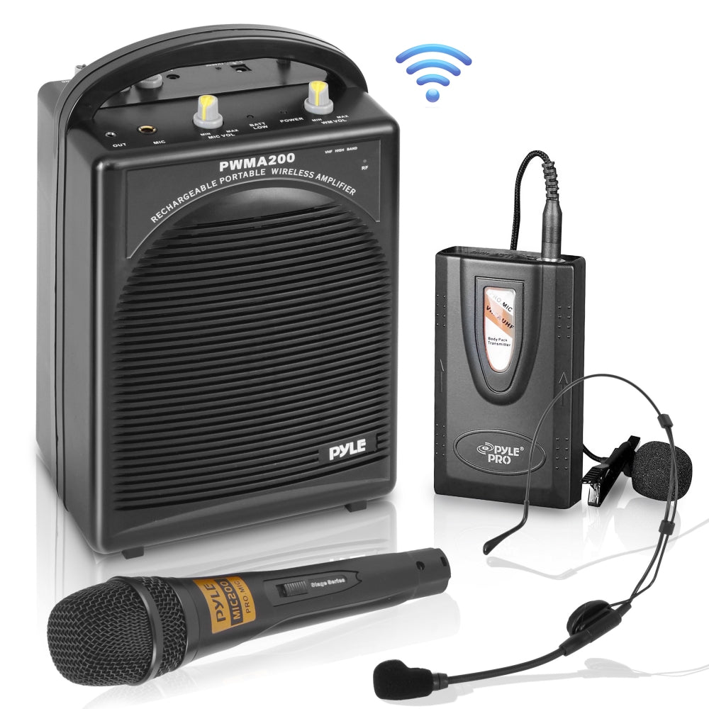 Portable PA Speaker System Amplifies Voice Rechargeable Battery