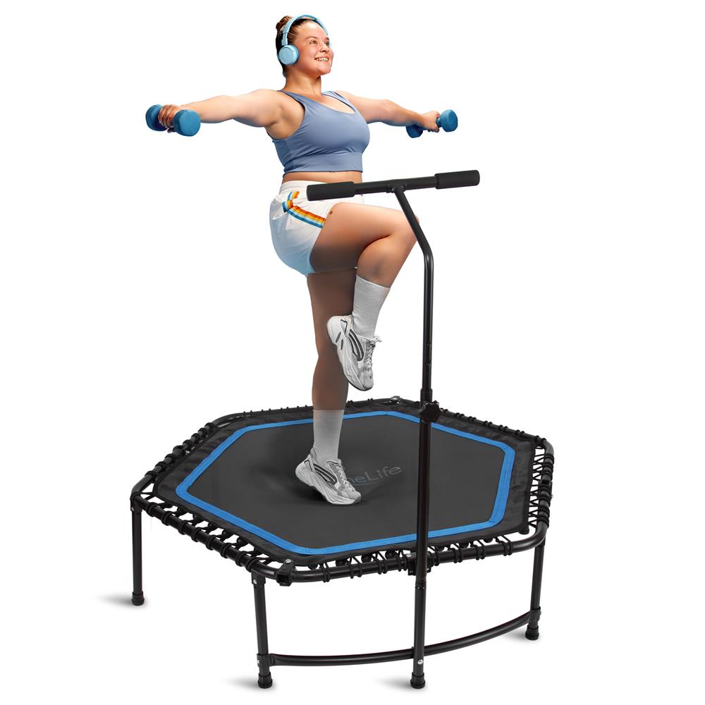 Woman Exercising V Fit Mini Trampoline Exercise Trampoline
