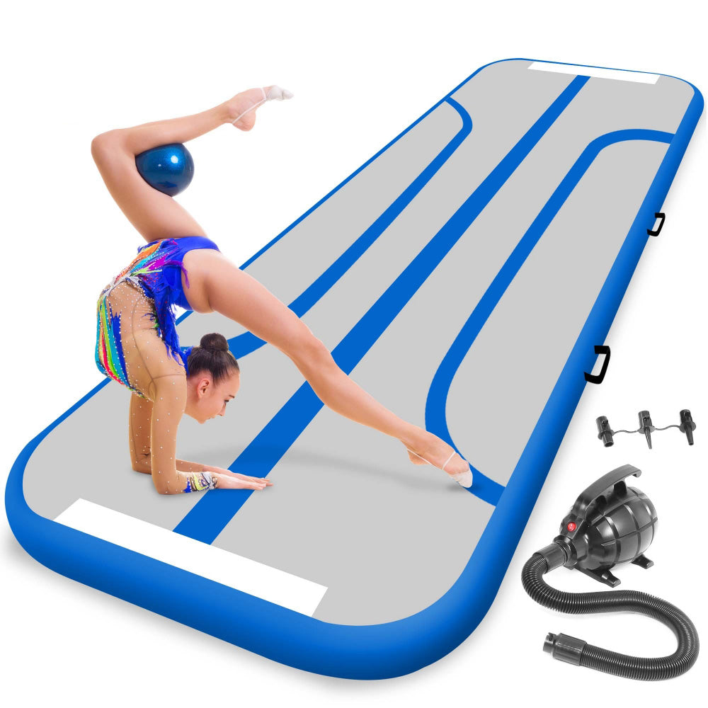 Inflatable Gymnastics Mat Bouncy, Waterproof, Durable PVC Blue