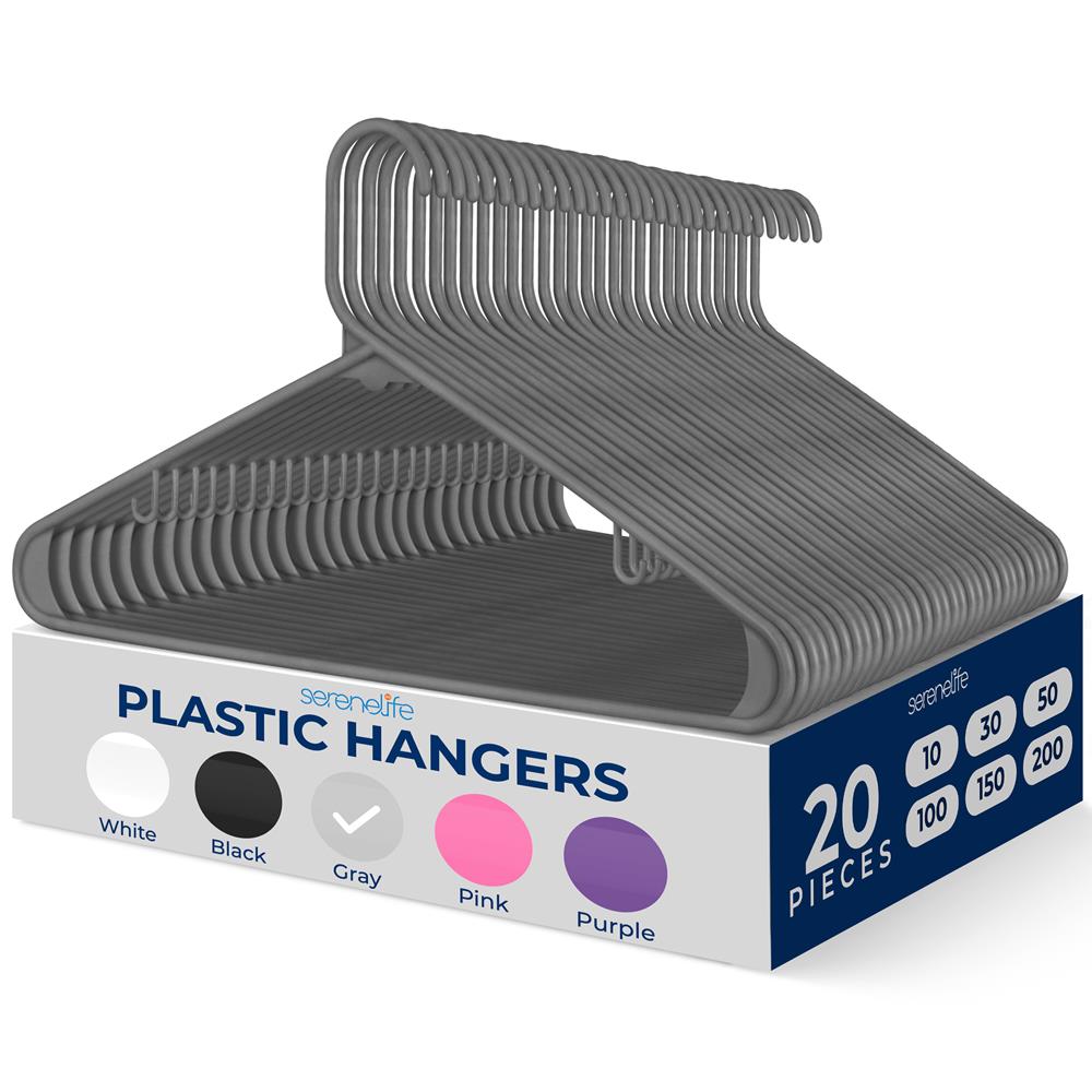 20 Pack Plastic Hangers, Space-Saving, Non-Slip, 360¬¨‚àû Swivel