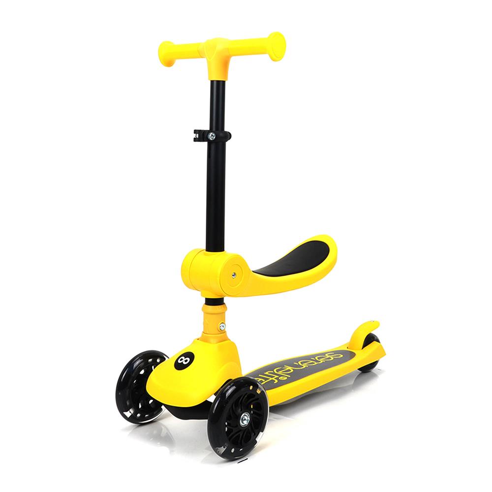 3-Wheel Kids Scooter, Foldable Seat, LED Wheels, Adjustable