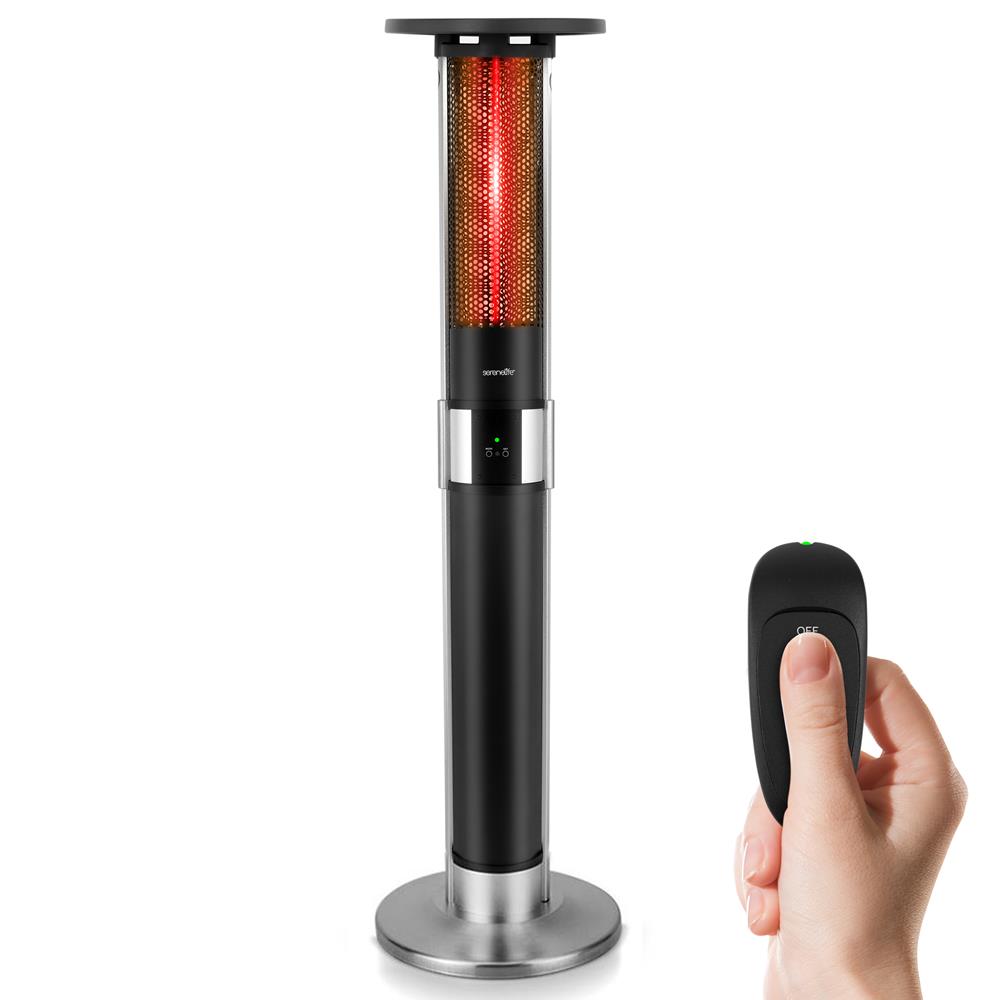 Infrared Patio Heater, Efficient 1500W, Aluminum Frame, Remote