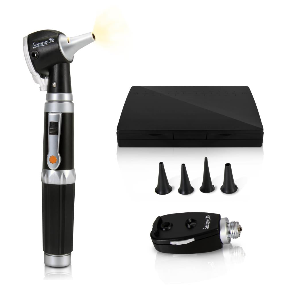 2-in-1 Ophthalmoscope & Otoscope Set, LED Light, Washable Tips