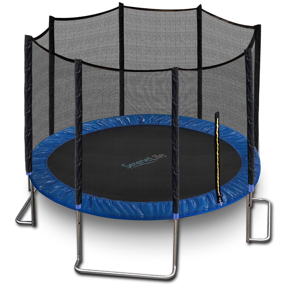 12FT Outdoor Trampoline Safe Jumping, Reinforced Mat, Blue