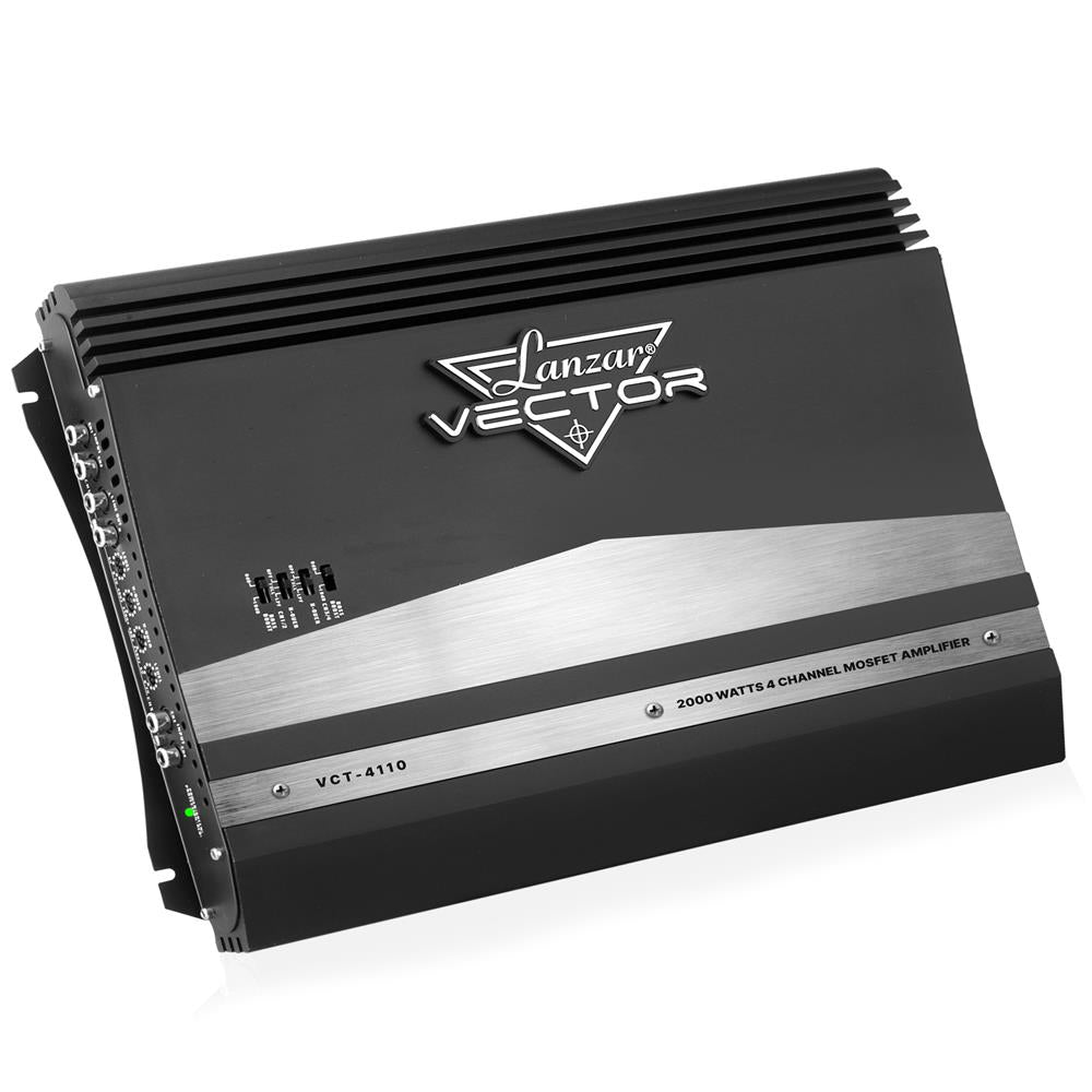Lanzar2500 アンプ 4-Channel Car Amplifier 2000W MOSFET Slim Design with Bass Boost