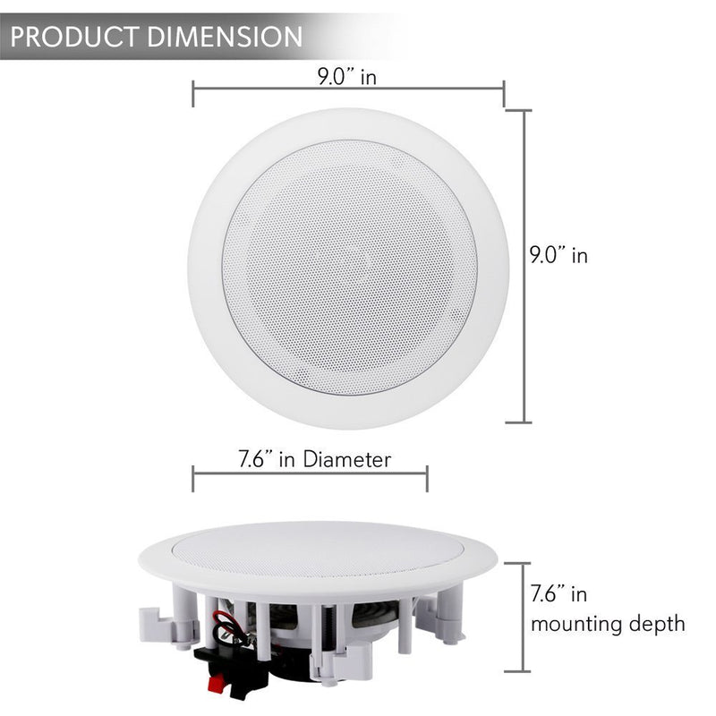 Pyle Pair 6.5” Bluetooth Flush Mount In-wall In-ceiling 2-Way