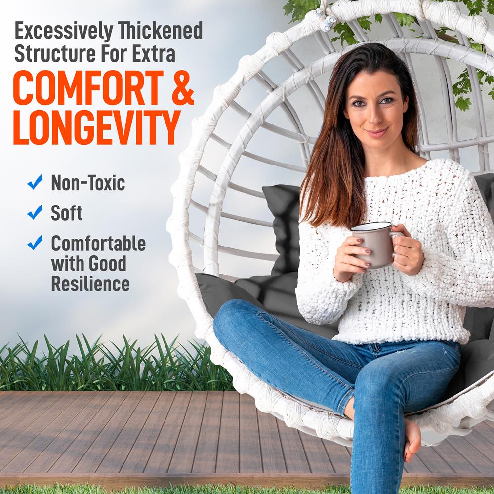 product image number 3 for SereneLife Wicker Egg Chair Cushion