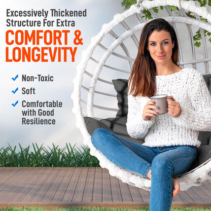 product image number 3 for SereneLife Wicker Egg Chair Cushion