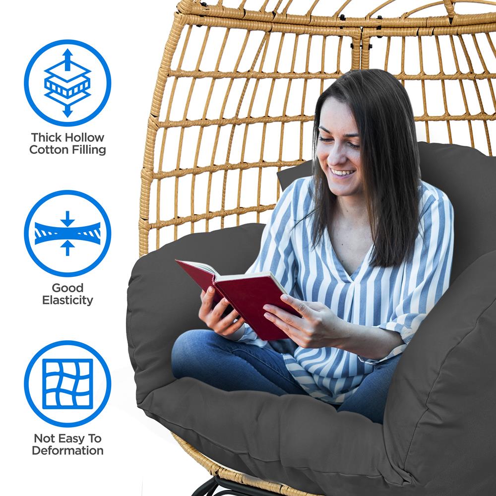 product image number 5 for SereneLife Wicker Egg Chair Cushion