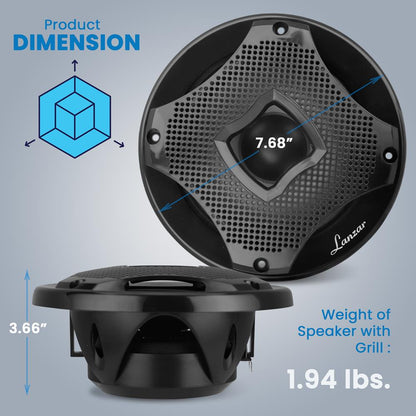 Two-Way Marine Component Speaker Systems - One Pair 6.5'' Two-Way Component Kit, 450 Watts W/ 4 Ohm Impedance And 1'' High-Temperature Asv Voice Coil, Black (Pair)