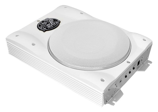 Marine Subwoofer System 1000W Slim Waterproof Amplified Speaker White