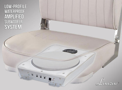 Marine Subwoofer System 1000W Slim Waterproof Amplified Speaker White