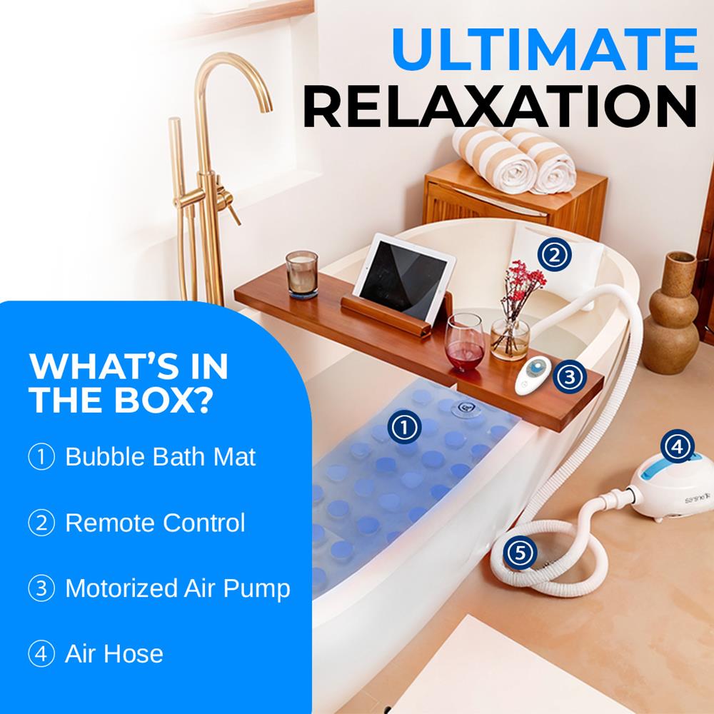 Pyle Bubble Bath Mat Body Spa Massager - Thumbnail 2