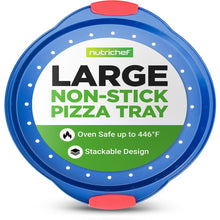 13" Nonstick Pizza Tray - Easy Grip, Carbon Steel, Blue