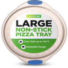 13" Non-Stick Pizza Tray - Easy Clean Carbon Steel, Gold