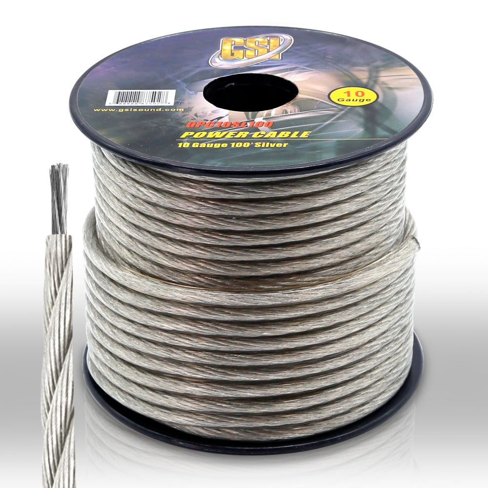 product image number 1 for GSI 10Ga Power Cable 100Ft Silver