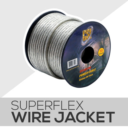 product image number 2 for GSI 10Ga Power Cable 100Ft Silver