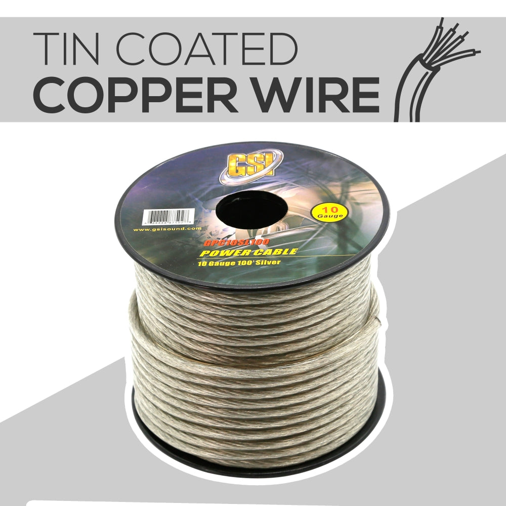 product image number 4 for GSI 10Ga Power Cable 100Ft Silver