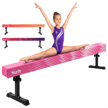 Hurtle 8' Adjustable Balance Beam – Adjustable Height For Beginners To Advanced Users, Non-Slip Surface For Gymnastics Practice At Home (Pink)