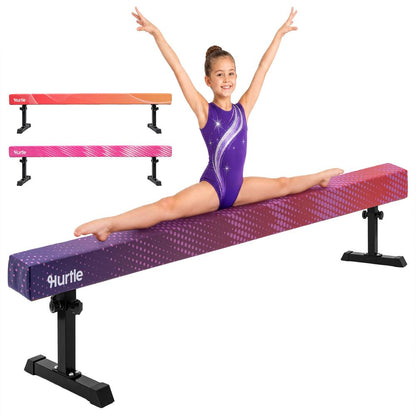 Hurtle 8' Adjustable Balance Beam – Adjustable Height For Beginners To Advanced Users, Non-Slip Surface For Gymnastics Practice At Home (Purple)