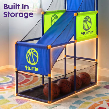Hurtle Basketball Hoop Set For Kids, Teens & Adults – Sturdy, Child-Safe Design With Stable Base, Easy Assembly, Includes Mini Ball & Net, Weather-Resistant For Indoor & Outdoor Play (Blue)