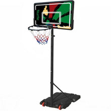 Hurtle 7-Foot Basketball Hoop - Height Adjustable Portable Junior Basketball Goal System For Kids And Teens, Indoor/Outdoor Driveway Hoop With Sturdy Base, Shatterproof Backboard, And Easy-Move Wheels (Red/Green)