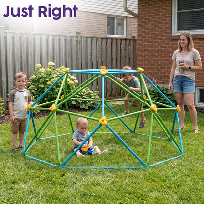 Hurtle 6Ft Geometric Climbing Dome For Kids 3+, Holds Up To 4–5 Children, With Rounded Safe Edges, Easy-Grip Handles, And Quick Setup For Indoor And Outdoor Use (Blue And Green)